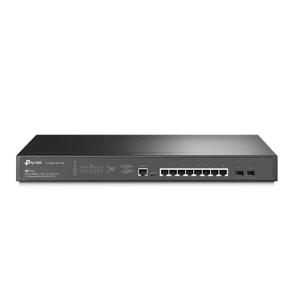 TP-LINK - Omada 19'' 10-Port Managed L2 Switch 8 PoE+ Ports 2 SFP-Slots 240 W