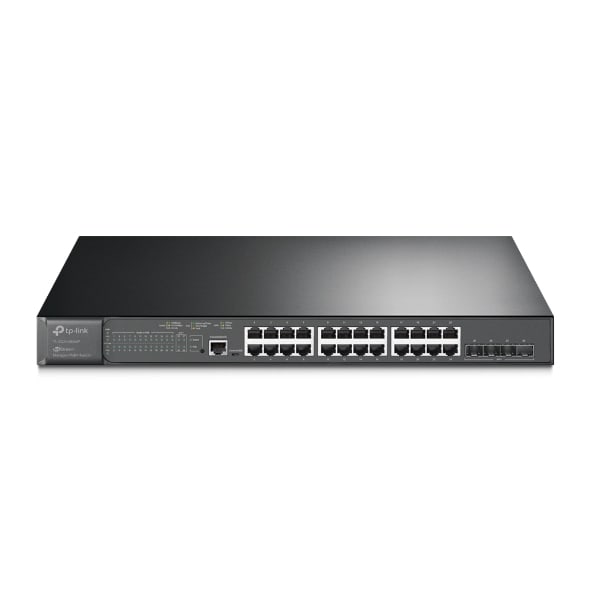TP-LINK - Omada 19'' 24-Port Managed L2 Switch 24 PoE+ Ports 4 SFP-Slots 384 W
