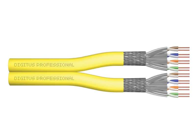 DIGITUS - CAT 7A S/FTP, Duplex, Verlegekabel, AWG 22/1, Dca 500 m