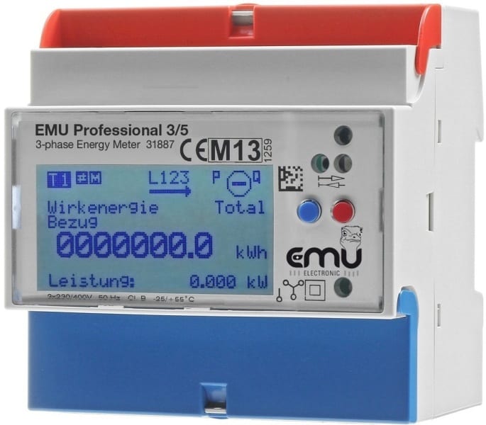 EMU - Wandlerzähler1oder5A, MiD B+D, Genauigkeitskl. B(1%), KNX