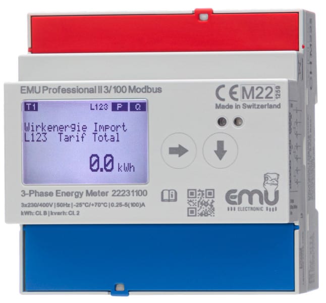 B&W - Direktzähler bis 100A MID B+D 3x230/400V, 5(100)A, 50 Hz