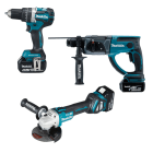 MAKITA - Akku-Spezialset DHP484Z+DHR202Z+DGA513Z 3x5Ah Ladegt/Koffer
