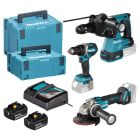 MAKITA - Akku-Set LXT: DDF484+DGA504+DHR243 2x5Ah Akkus/Ladeg./2xKoffer