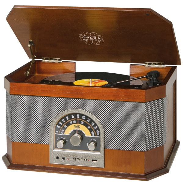 TREVI - Retro-Plattenspieler 33/45/78rpm USB Bluetooth Lautsprecher