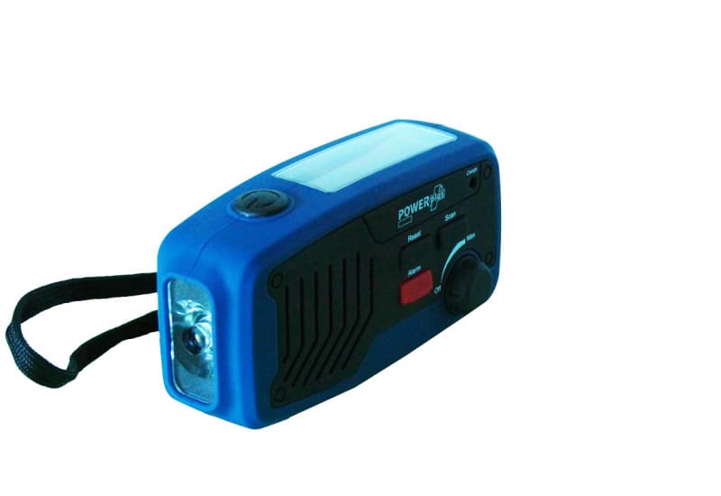 POWERPLUS - Solarradio m.Kurbel Taschenlampe Powerb Sirene 3AAA USB blsw