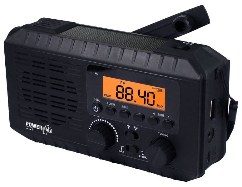 POWERPLUS - Solar-USB-Dynamo FM/UKW-Radio Akku/Batterie Alarm sw