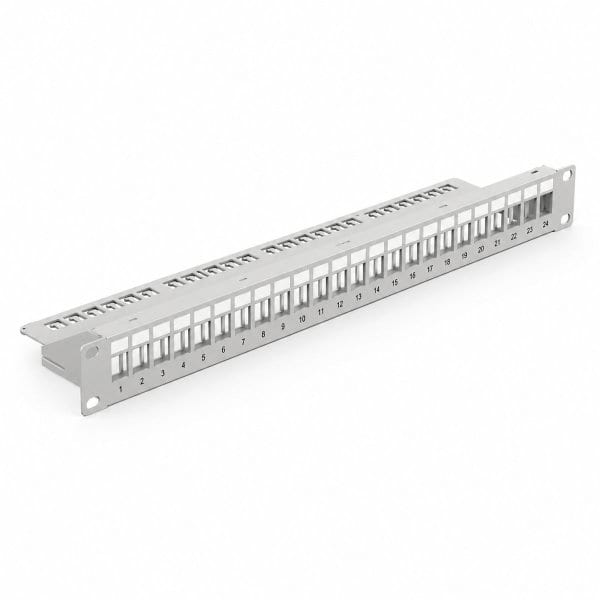 NTX - 19'' Patchpanel Keystone 24-Port 1HE leer,n. faltbar, Metall