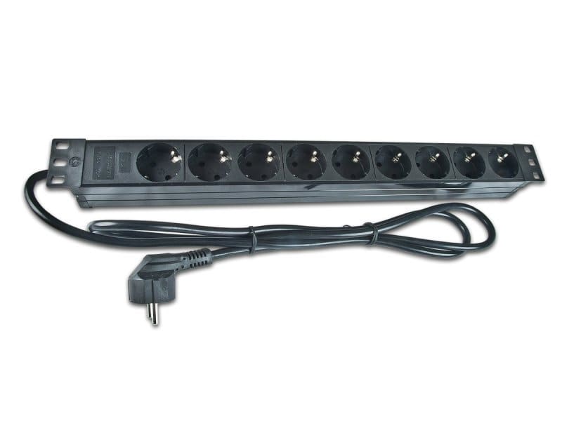 NTX - 19'' 1HE Steckdosenleiste mit 9x Schuko- Buchsen