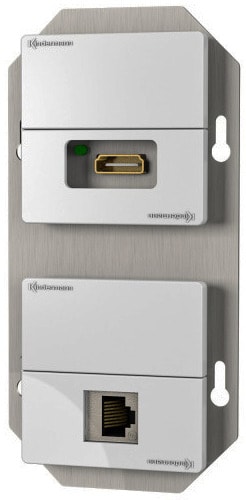 KINDERMANN - Anschlussblende mit Cat-6 Gender Changer HDMI Receiver