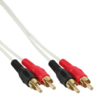 KINDERMANN - Audiokabel weiß Stereo Cinch Stecker/Stecker 10m
