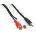 KINDERMANN - Audiokabel schwarz Stereo Cinch-Stecker auf 3,5mm Klinke 2m