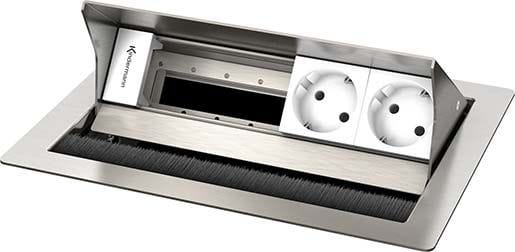 KINDERMANN - CablePort standard² 4-fach 2x Strom Edelstahl
