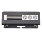 KINDERMANN - CablePort desk² 6-fach 3x Strom schiefergrau