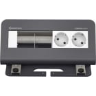 KINDERMANN - CablePort desk² 4-fach 2x Strom schiefergrau