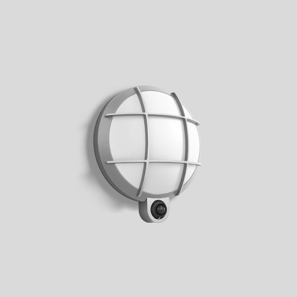 BEGA - Wandleuchte mit PIR-Sensor für den Innen- & Außenbereich Silber · 4000 K