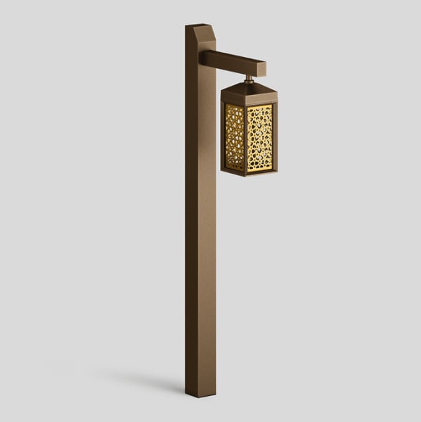 BEGA - Pollerleuchte mit Ausleger, Bronze 2700 K