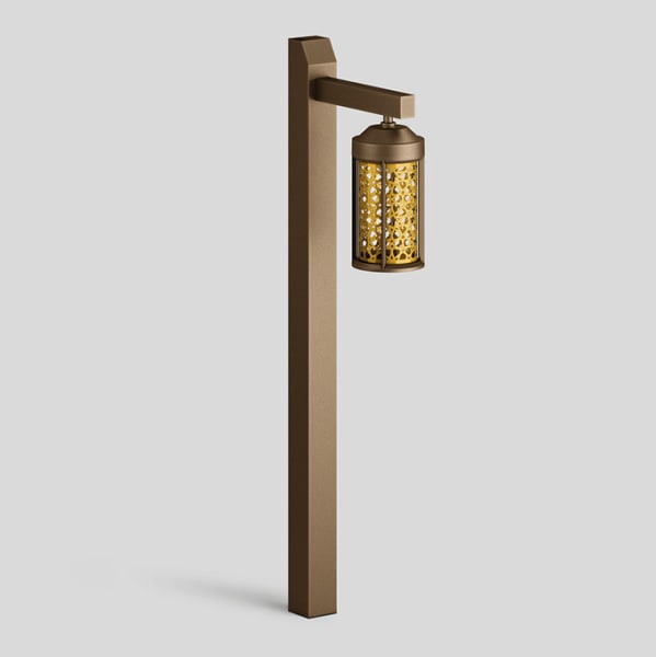 BEGA - Pollerleuchte mit Ausleger, Bronze 2700 K