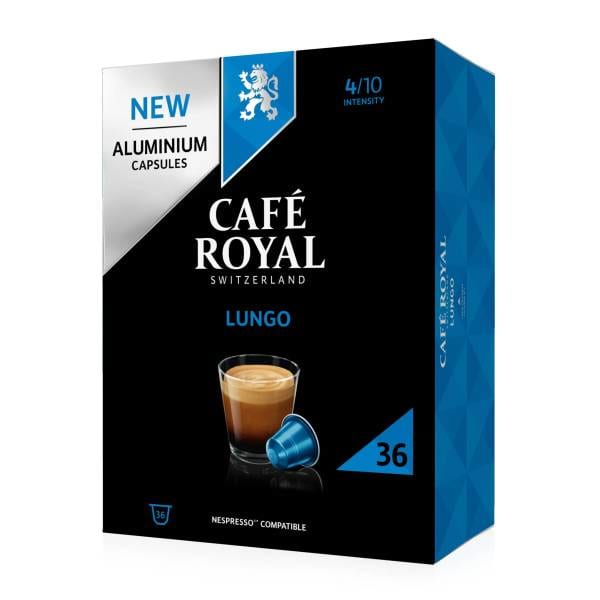 CAFE ROYAL - Kaffeekapselbox Alu Lungo (36 Kapseln) geeign.f.Nespressom.