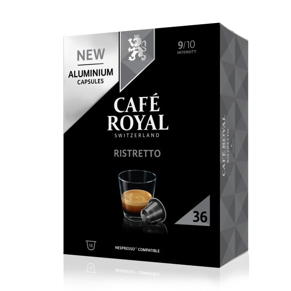 CAFE ROYAL - Kaffeekapselbox Alu Ristretto (36 Kaps) geeign.f.Nespressom.