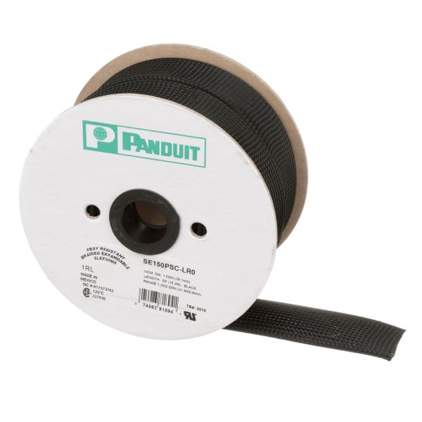 PANDUIT - Geflechtschlauch dehnbar, Durchm. 38,1mm, Rolle 15,2m, schwarz