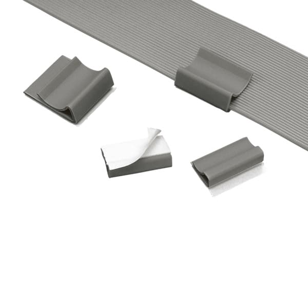 PANDUIT - Kabelklemme f. Flachbandkabel,25.4x12.2x7.4mm,selbstklebend,PVC,hellgr.,VPE100