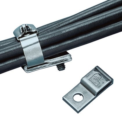 PANDUIT - Kabelhalterung,304 Edelstahl, 1 Loch, 6mm Schraubbefestigung, VPE 100