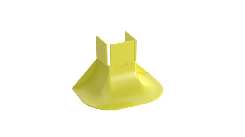 PANDUIT - FiberRunner 2x2 3-seitiger Trompeten Kabelauslass für 50x50mm Kanal gelb