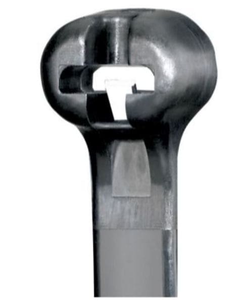 PANDUIT - Kabelbinder mit Stahlnase, 203x3,6mm, PA 6.6, schw. uv-best., VPE 100