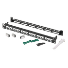 PANDUIT - 19 Zoll Patchpanel 1HE bestückt mit 24xRJ45 Cat.6 schwarz