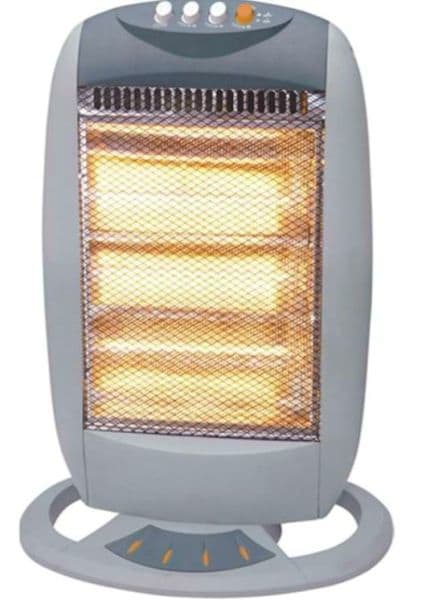 SHX - Heizstrahler Halogen 1200W 3St. osz. Kippsch. grau