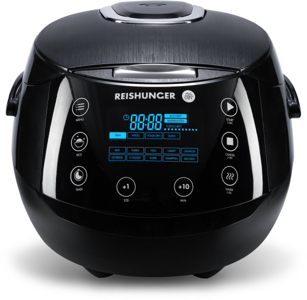REISHUNGER - Reiskocher 860W 1.5L 12Funkt. Antihaft Timer Warmh. sw