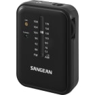 SANGEAN - Taschenradio AM/FM Batterie Kopfhörer sw