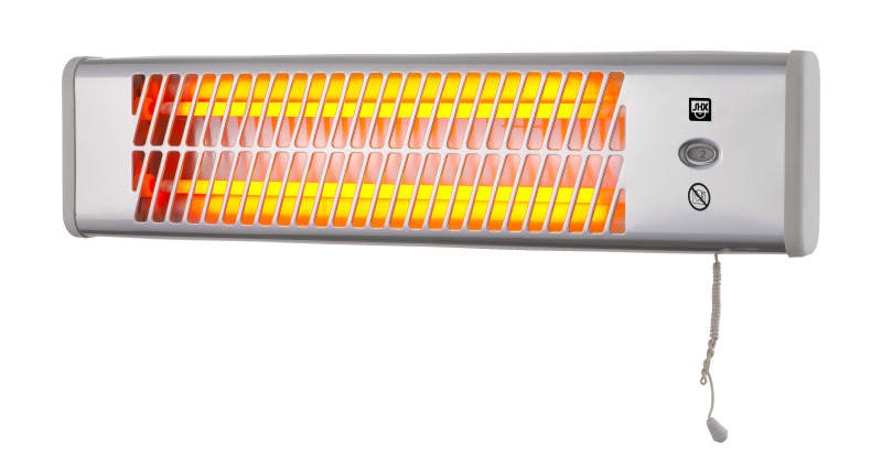 SHX - Wand-Heizstrahler 1200W b.20m² 2Stufen IP24 Ü-Schutz silber