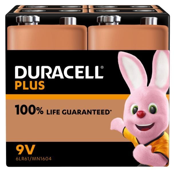 DURACELL - Batterie Plus Mainline Alkaline E-Block 9V 6LR61 1Bli=4Stk