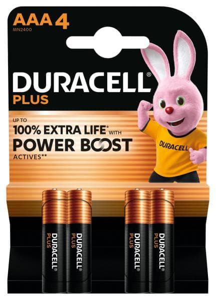 DURACELL - Batterie Plus Mainline Alkal. Micro AAA LR03 1.5V 1Bli=4Stk