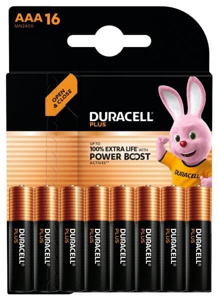 DURACELL - Batterie Plus Mainline Alkal. Micro AAA LR03 1.5V 1Bli=16Stk