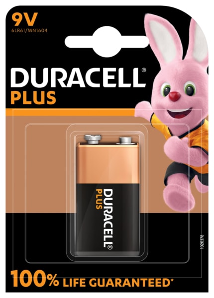 DURACELL - Batterie Plus Mainline Alkaline E-Block 9V 6LR61 1Bli=1Stk