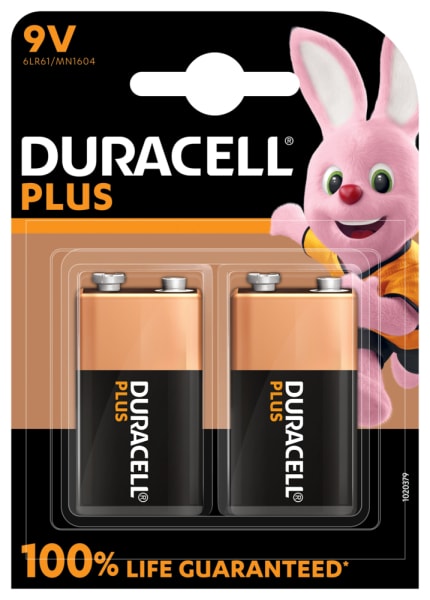 DURACELL - Batterie Plus Mainline Alkaline E-Block 9V 6LR61 1Bli=2Stk