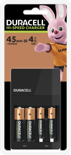 DURACELL - Ladegerät 4Std. Ladegerät 2AA 1300 + 2AAA 750mAh Akkus