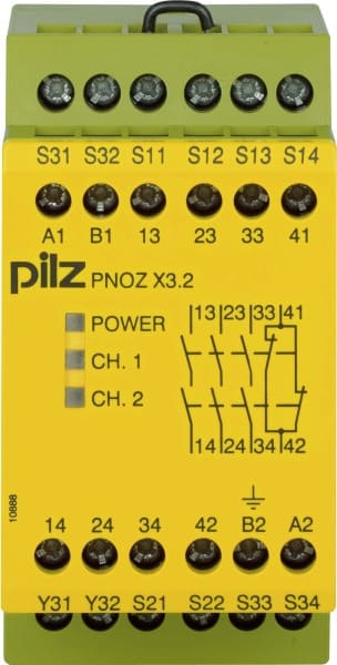 PILZ - Not-Aus-Schaltgerät 230AC24DC3n/o1n/c PNOZ X3.2 #774309