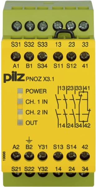 PILZ - Not-Aus-Schaltgerät 230AC24DC3n/o1n/c PNOZ X3.1 #774321