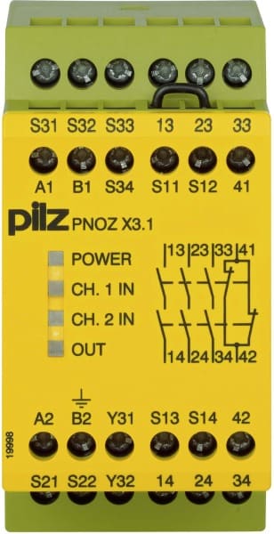 PILZ - Not-Aus-Schaltgerät 240AC24DC3n/o1n/c PNOZ X3.1 #774322