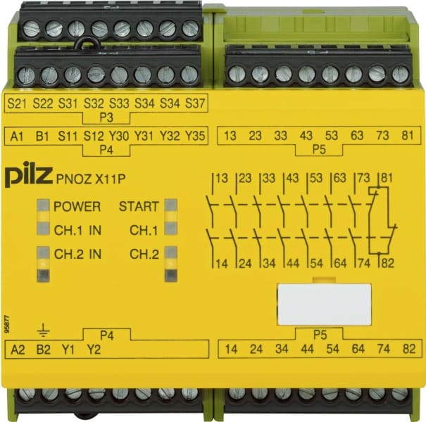 PILZ - Not-Aus-Schaltgerät 24AC24DC 7n/o1n/c PNOZ X11P #777080