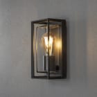 KONSTSMIDE - Brindisi Wandleuchte mit Bewegungsmelder schwarz, 1xE27 Sockel, max 1x20W, 240V, Aluminium/Glas