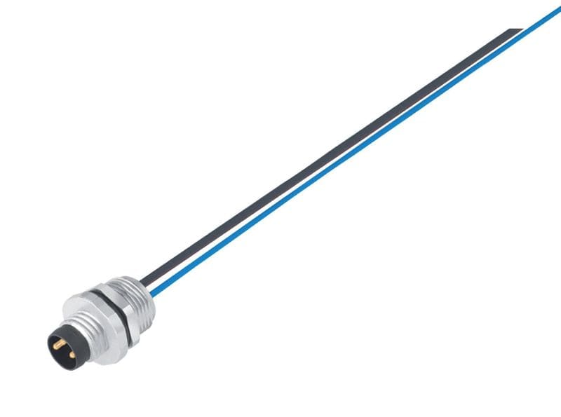 BINDER - M8 Flanschstecker, Polzahl: 4, ungeschirmt, Litzen, IP67, UL, M10x0,75