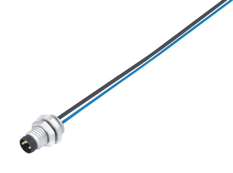 BINDER - M8 Flanschstecker, Polzahl: 4, Litzen, IP67, von vorne verschraubbar