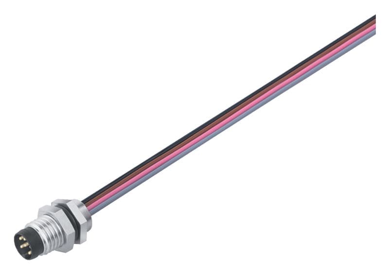 BINDER - M8 Flanschstecker, Polzahl: 3, Litzen, IP67, von vorne verschraubbar