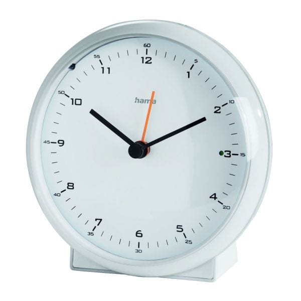 HAMA - Funkwecker analog geräuscharm Hintergrundlicht Snooze 1AA ws