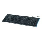 HAMA - Multimedia-Tastatur QWERTZ seitl.Leuchtstreifen kabelgeb. sw