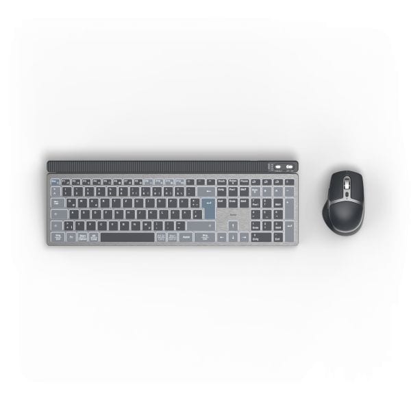 HAMA - Multi-Dev-Tastatur-Maus-Set QWERTZ DE kabellos LiIon sw